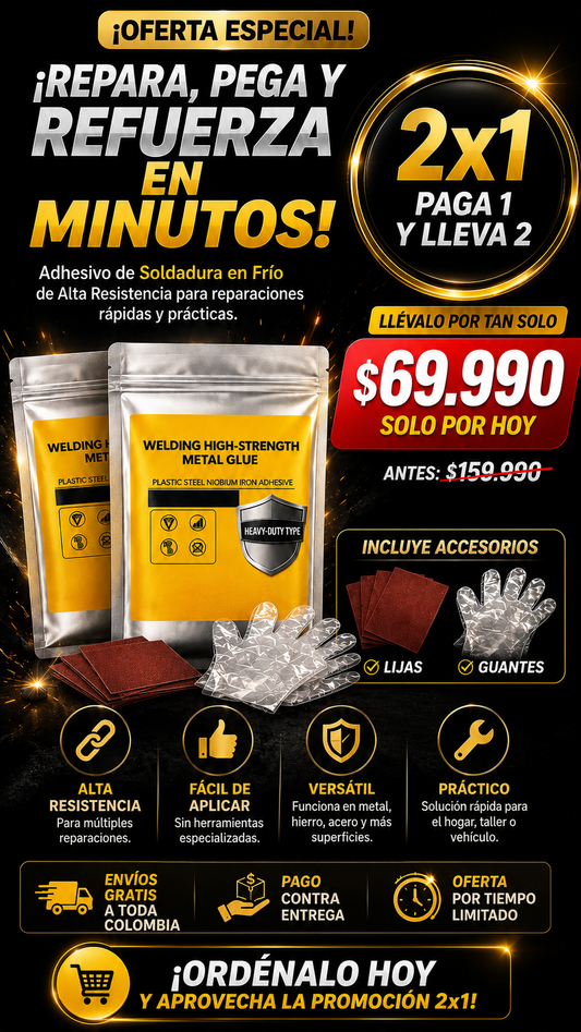 Adhesivo de Masilla de Hierro x2